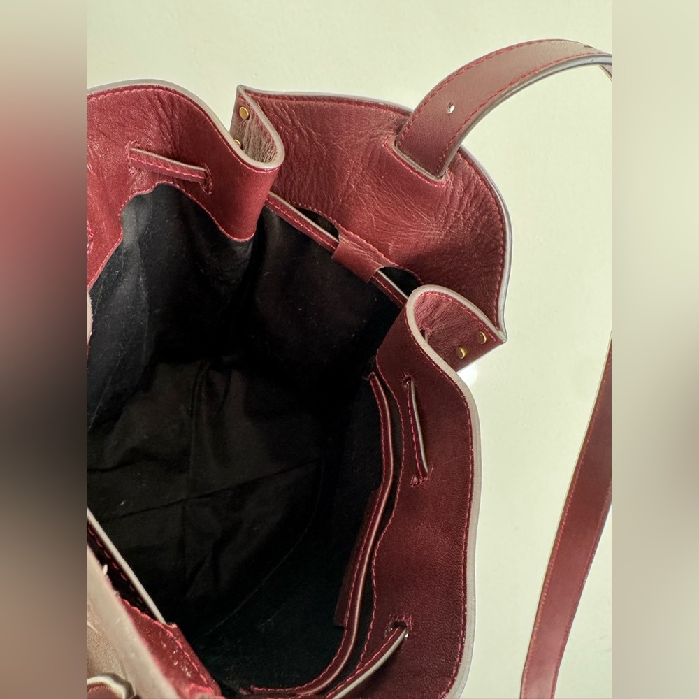 Isabel Marant Burgundy Studded Leather Bag - Picture 10 of 10